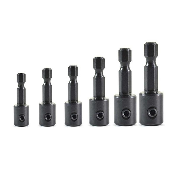 Big Horn 7-Piece Adjustable Quick-Change Hex Shank Adapter Set for Countersink & Taper Point Drill Bit 13228